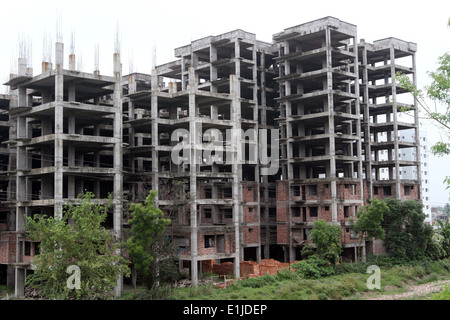 Dhaka 02 juin 2014. Bâtiment en construction à Dhaka. Banque D'Images