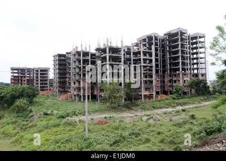 Dhaka 02 juin 2014. Bâtiment en construction à Dhaka. Banque D'Images