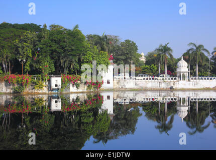 Le lac Pichola à Udaipur Inde Banque D'Images