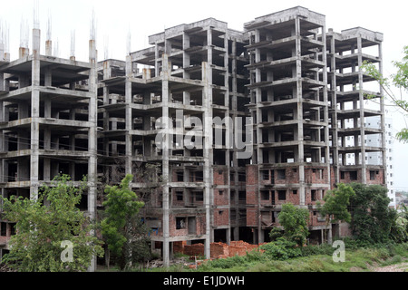 Dhaka 02 juin 2014. Bâtiment en construction à Dhaka. Banque D'Images