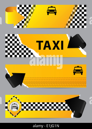 Cool taxi company banner set de 4 avec des flèches Banque D'Images