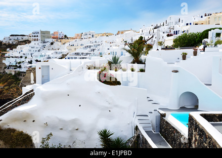 Les maisons sur l'île de Santorin, Grèce Banque D'Images