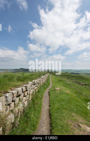 Une photo du mur d'Hadrien, en Angleterre. Vestiges de la frontière mur construit par les Romains au bord de leur empire. Banque D'Images