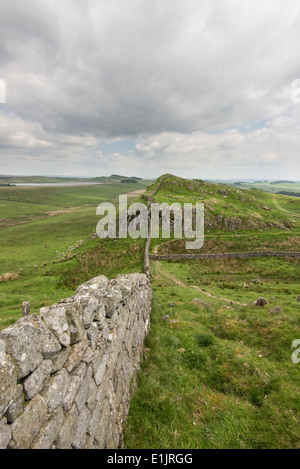 Une photo du mur d'Hadrien, en Angleterre. Vestiges de la frontière mur construit par les Romains au bord de leur empire. Banque D'Images