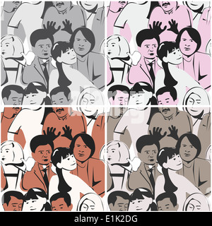 Visages Seamless Background Banque D'Images