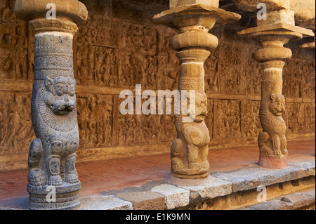 L'Inde, le Tamil Nadu, Kanchipuram, Vaikunta Perumal temple Banque D'Images