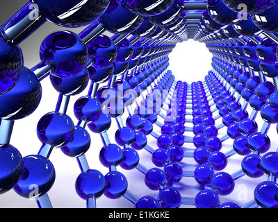 L'oeuvre de l'ordinateur de nanotubes de carbone de l'intérieur d'un nanotube de carbone aussi connu comme une buckytube montrant le carbone hexagonale Banque D'Images