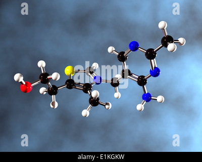 Molécule de la vitamine B1 Modèle d'ordinateur montrant la structure d'une molécule de vitamine B1 (thiamine) Vitamine B1 est un élément essentiel Banque D'Images