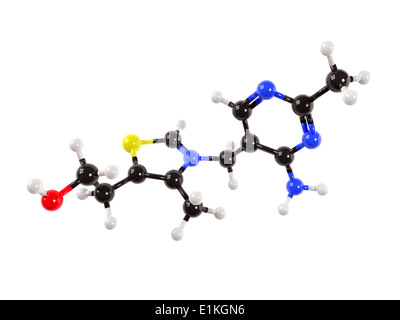 Molécule de la vitamine B1 Modèle d'ordinateur montrant la structure d'une molécule de vitamine B1 (thiamine) Vitamine B1 est un élément essentiel Banque D'Images