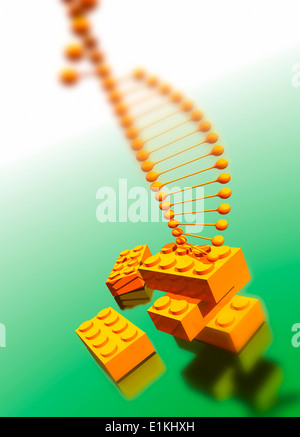 L'acide désoxyribonucléique (ADN) que les éléments constitutifs de la vie artwork Banque D'Images