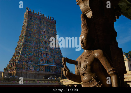 L'Inde, le Tamil Nadu, Madurai, Sri Meenakshi temple Banque D'Images