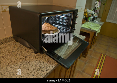 Libre d'un gâteau fait maison dans un moule à four ouvert Banque D'Images