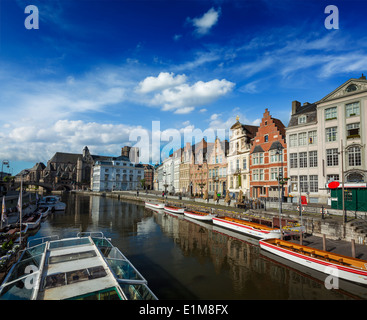 Canal de Gand. Gand, Belgique Banque D'Images