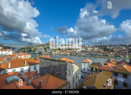 Panorama de Porto et de Vila Nova de Gaia, Portugal Banque D'Images