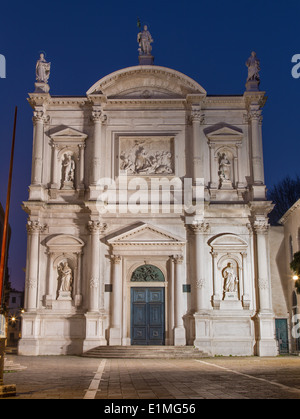 Venise - église Chiesa di San Rocco dans le crépuscule. Banque D'Images