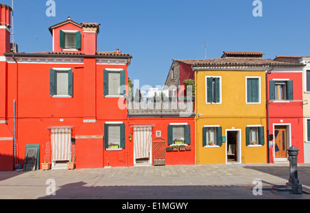 Venise - maisons colorées de Burano island Banque D'Images