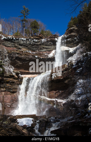 Kaaterskill Falls en hiver dans les Catskills Mountains of New York Banque D'Images