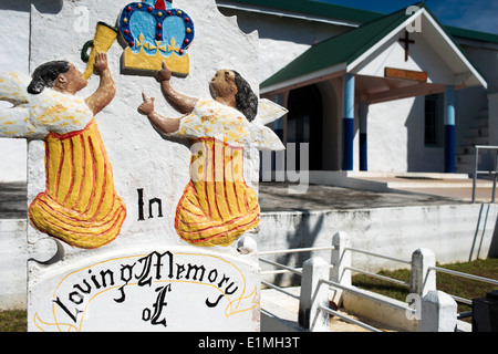 Église de Atiu Island. L'île de Cook. Polynésie française. Océan Pacifique Sud. En face de la route de l'hôpital Saint-Antoine, vous voyez la C Banque D'Images