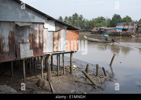 Riverside Shack à My Tho au Vietnam Banque D'Images