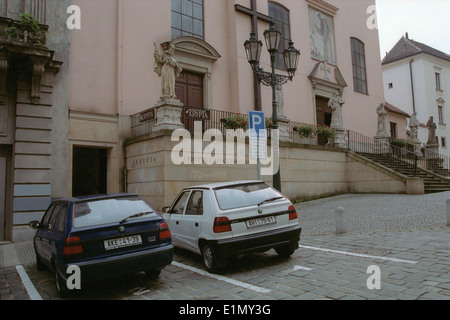 Entrée de la Crypte des Capucins et à la monastère capucin à Brno, République tchèque. Banque D'Images