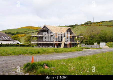 Construction de logements à prix abordable sur un nouveau site, le Pays de Galles, Royaume-Uni. Banque D'Images