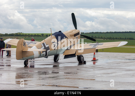 Messerschmitt Bf 109, également connu sous le nom de ME 109, Allemand Seconde Guerre mondiale avion de chasse de la Luftwaffe au meeting aérien de Duxford Banque D'Images