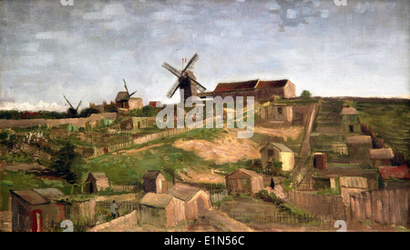La colline de Montmarte.la Butte.avril-mai (1886) peinture de maître de Vincent van Gogh (1853-1890). Banque D'Images