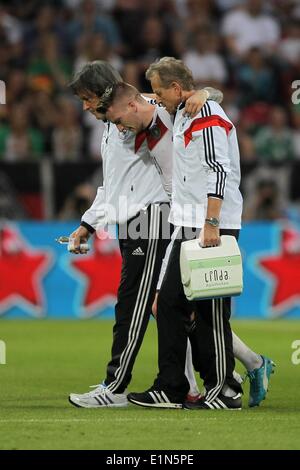 Mainz, Allemagne. 06 Juin, 2014. L'Allemagne Marco Reus a prendre de la hauteur avec des blessures au cours de la match amical entre l'Allemagne et l'Arménie à la Coface Arena à Mainz, Allemagne, 06 juin 2014. Photo : Fredrik von Erichsen/dpa/Alamy Live News Banque D'Images