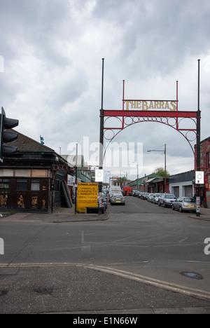 Porte d'entrée de Gallowgate Glasgow au célèbre marché de Barras Banque D'Images