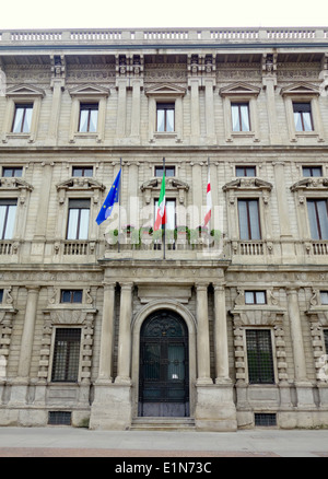 Entrée principale du Palazzo Marino, accueil de l'hôtel de ville de Milan, Italie Banque D'Images