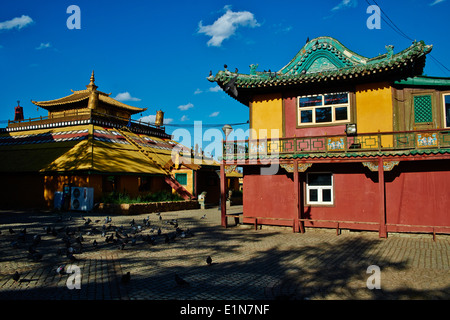 La Mongolie, Oulan Bator, Gandan monastère Gandantegchinlen Khiid () Banque D'Images