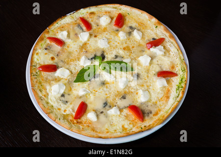 Pizza appétissants avec des fruits de mer Banque D'Images