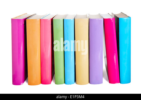 Livres colorés isolé sur fond blanc Banque D'Images