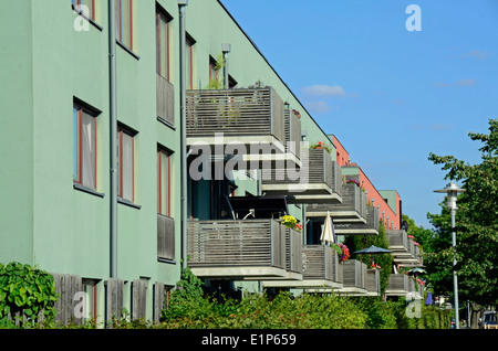 Nouveaux appartements avec balcons dans Potsdam-Bornstedt Allemagne Banque D'Images