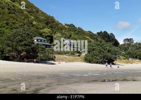 Nouvelle Zélande 2013-2014. Onetangi Beach, Waiheke. Banque D'Images