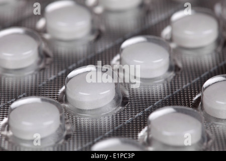 Close-up d'un paquet de pilules, faible profondeur de champ Banque D'Images