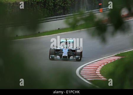 Montréal, Québec, Canada. Le 08 juin, 2014. Nico Rosberg termine 2e sur le circuit Gilles Villeneuve à Montréal après le démarrage sur poteau. Credit : Action Plus Sport/Alamy Live News Banque D'Images