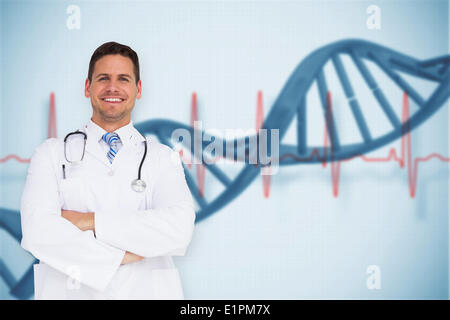 Image composite de handsome doctor with arms crossed Banque D'Images