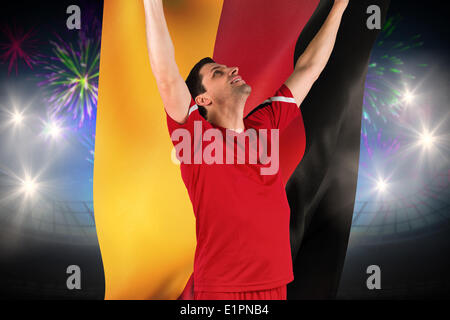 Image composite de football player cheering Banque D'Images