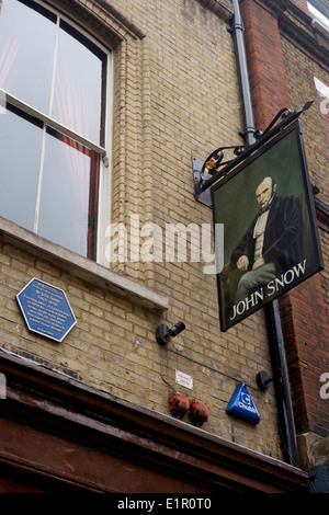 La pompe de Broad Street. Site du Dr John Snow, découverte de la source du choléra Banque D'Images