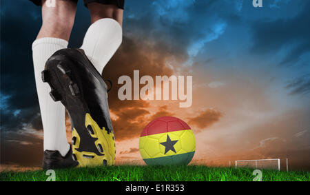 Image composite des coups de chaussure de football ghana ball Banque D'Images