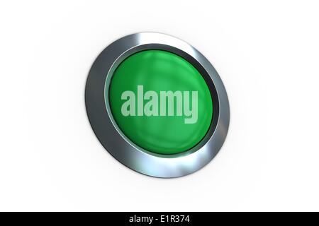 Bouton poussoir vert généré numériquement Banque D'Images