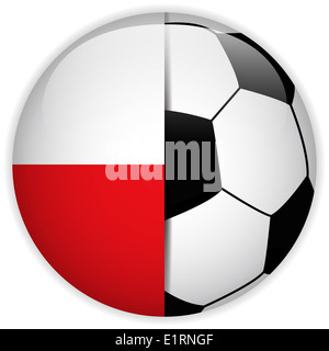 Vector - Pologne drapeau avec ballon de soccer Background Banque D'Images