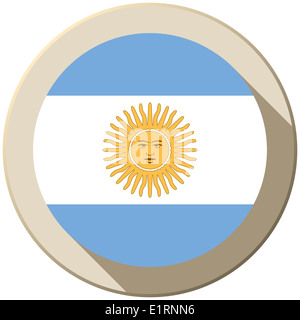 Argentine - Vecteur Icône Bouton Drapeau Modern Banque D'Images