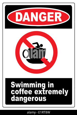 Café rigolo avertissement Banque D'Images