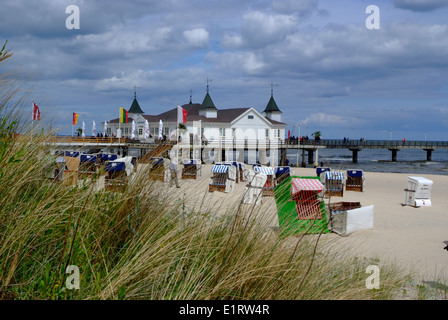 Sur la plage d'Ahlbeck Usedom, Allemagne Banque D'Images