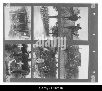 Cette photographie de la collection du Fonds des monuments commémoratifs de guerre du Canada montre divers régiments du corps indien, tels que le 15e Sikhs et le 39e Garhwalis, qui ont reçu des honneurs pendant la première Guerre mondiale. L'image capture les activités militaires près de Merville, en France, mettant en vedette des soldats indiens en temps de guerre en Europe. Banque D'Images