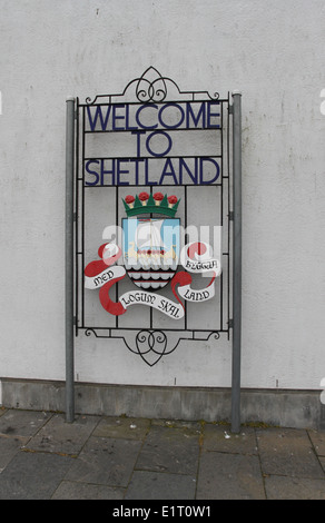 Bienvenue à signer shetland lerwick écosse juin 2014 Banque D'Images