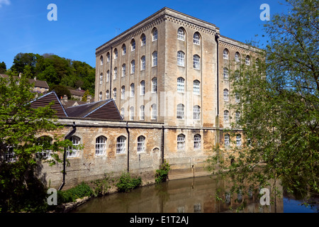 Moulin de l'abbaye, Rue de l'église, d'un chiffon, moulin, patrimoine industriel, Bradford on Avon, Wiltshire, Royaume-Uni. Banque D'Images