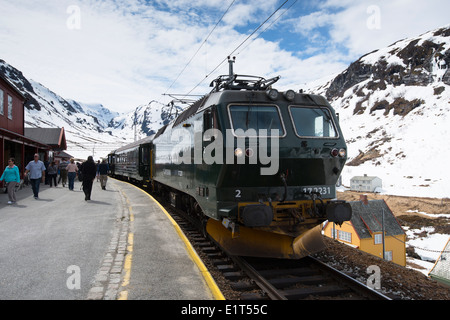 Fer à Mydral Flamsbana in Norway train station en Norvège Banque D'Images